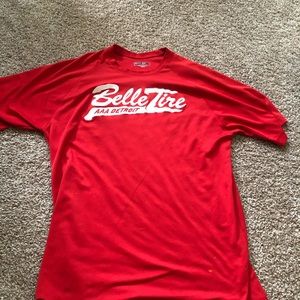 Belle Tire Detroit red tshirt
